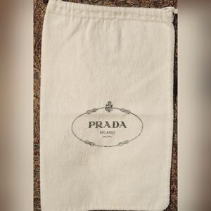 Prada White Flannel Dust Bag A